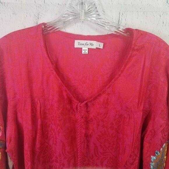 Time For Me Boho Embroidered Bell Sleeve. - Picture 4 of 8